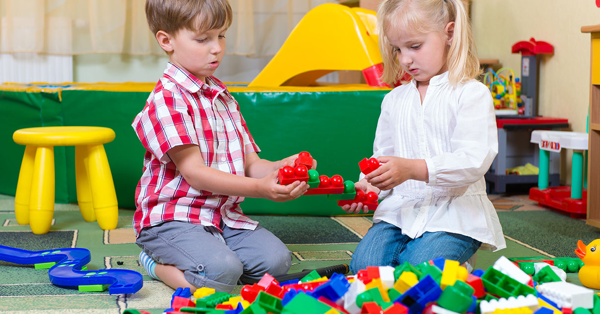 Children playing with blocks